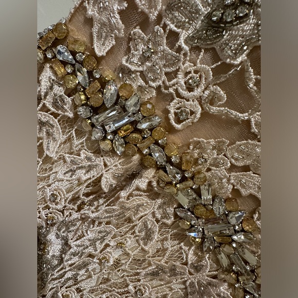 Champagne colour gown dress size medium mother of the bride - Picture 3 of 11